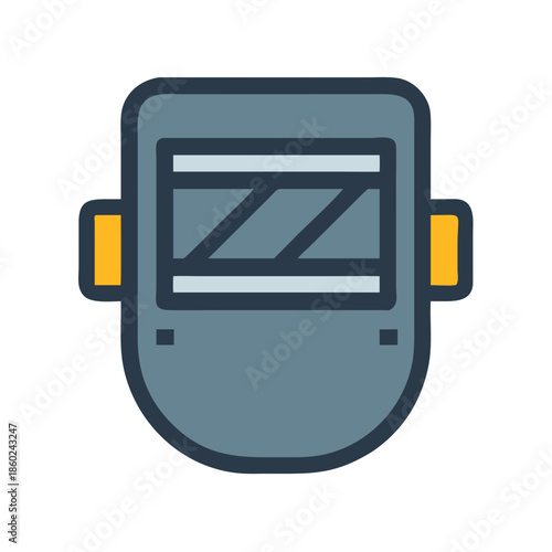 Isolated Welding Mask on Black Background Flat Vector Illustration