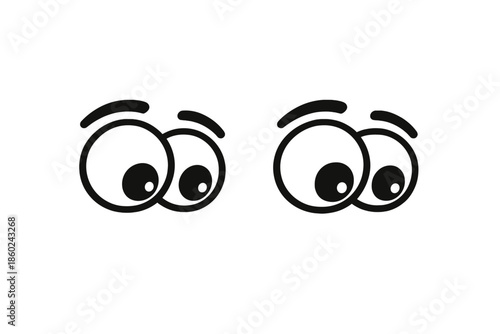 Wide-eyed cartoon eyes looking curiously