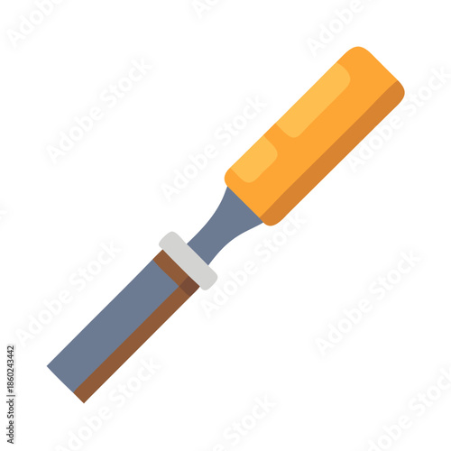 Simple flat vector image of a wood chisel tool