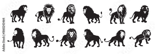lion king silhouette black logo animals silhouettes icons 