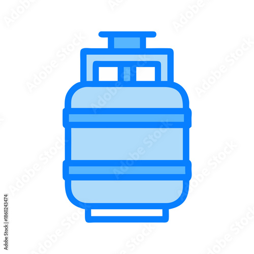 Blue and light blue LPG gas cylinder container vector icon