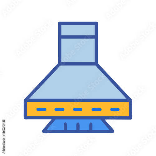 Stylized kitchen extractor fan illustration with flat design elements