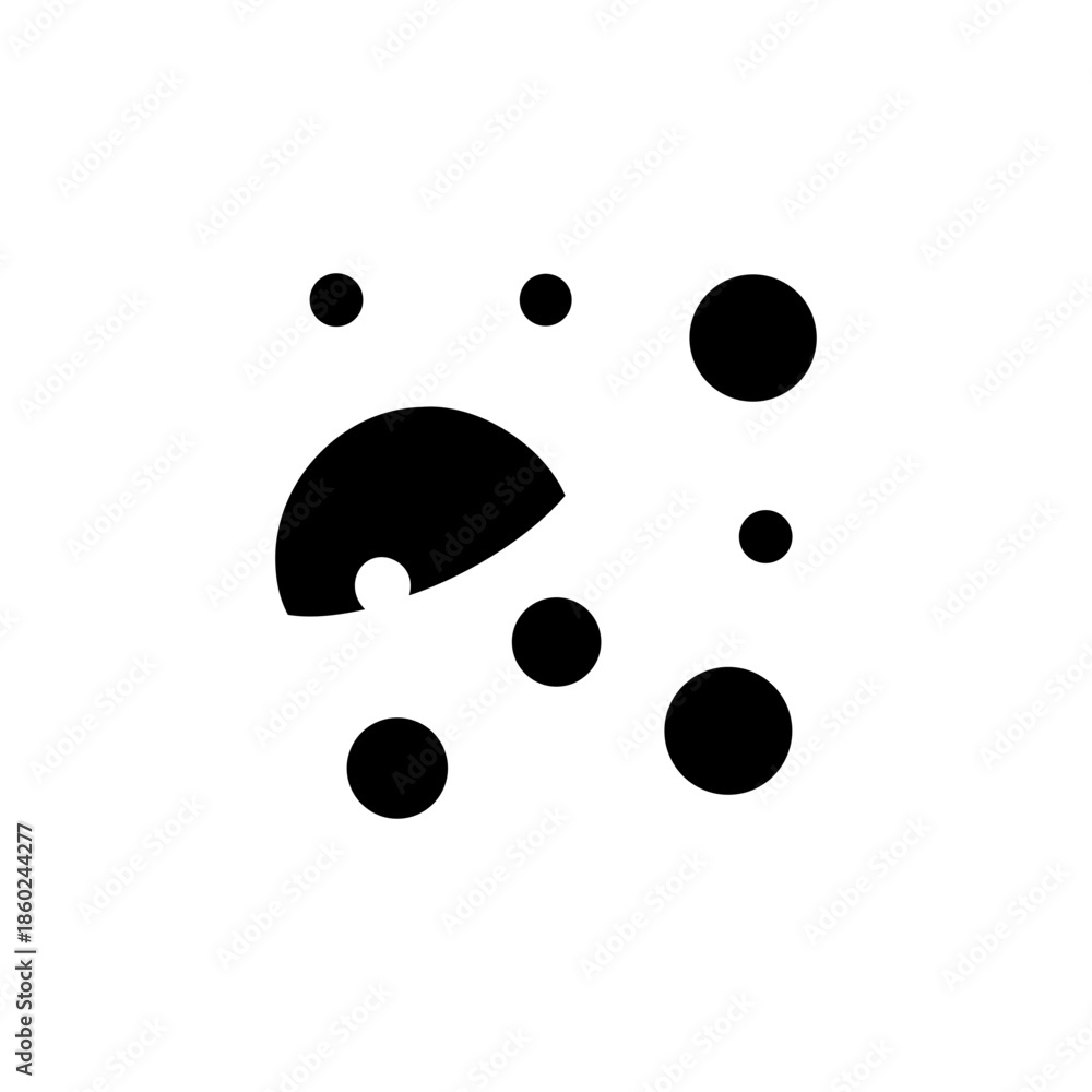 Fototapeta premium Ultra minimal cheese pictogram using smooth rounded shapes and balance On white Background Vector illustration