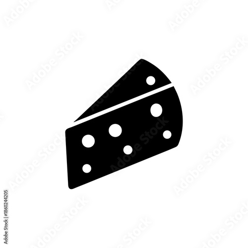 Simple pictogram icon of cheese wedge with minimal shapes and clarity On white Background Vector illustration