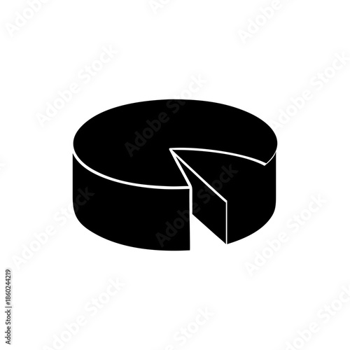 Simple pictogram of cheese wheel with clear bold food icon appearance On white Background Vector illustration