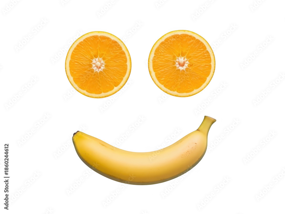 custom made wallpaper toronto digitalSmiling face made from orange slices and banana on transparent background
