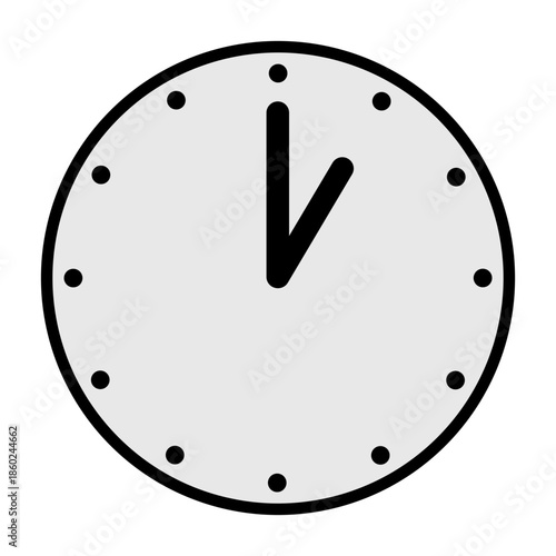 グレー時計のアイコン、ピクトグラム、イラスト、シンプル