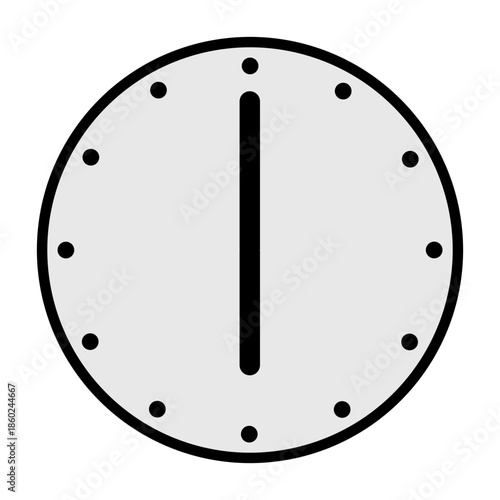 グレー時計のアイコン、ピクトグラム、イラスト、シンプル