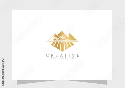 Pyramid logo vector icon design, Creative Branding Pyramids Logo Concept design