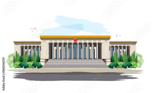 Beijing the great hall of the people at Tiananmen Square in Beijing.