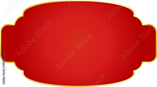 Red Gold Christmas red price tag. Vintage luxury frame