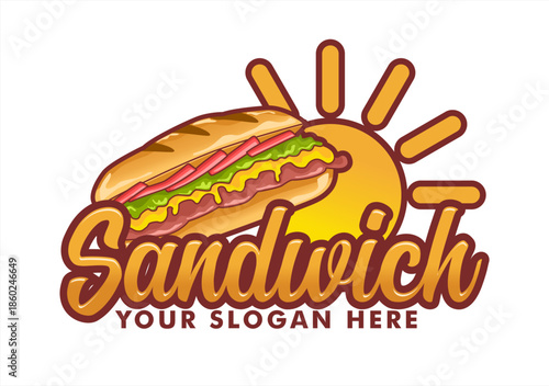 sandwich logo vector illustration bread frachise street food business