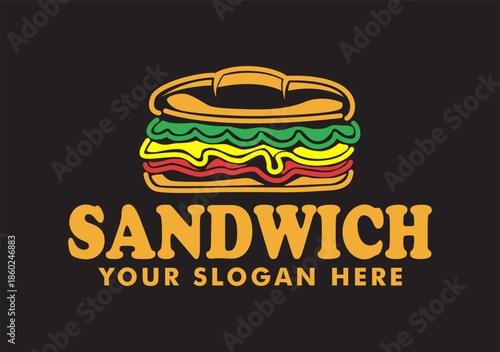 sandwich logo vector illustration bread frachise street food business