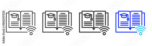 Insight Signal icon set collection creative outline style for business with multiple thickness variations suitable for branding design presentation and digital marketing