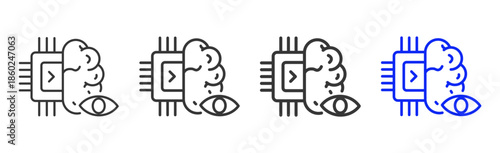 Cognitive Lens icon set collection creative outline style for business with multiple thickness variations suitable for branding design presentation and digital marketing