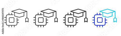 Knowledge Plant icon set collection creative outline style for business with multiple thickness variations suitable for branding design presentation and digital marketing