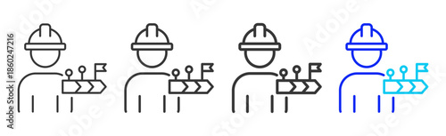 Talent Finder icon set collection creative outline style for business with multiple thickness variations suitable for branding design presentation and digital marketing