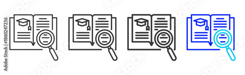 Industry Scroll icon set collection creative outline style for business with multiple thickness variations suitable for branding design presentation and digital marketing