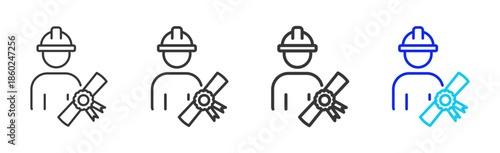 Quality Check icon set collection creative outline style for business with multiple thickness variations suitable for branding design presentation and digital marketing