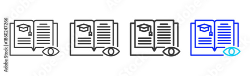 Vision Mentor icon set collection creative outline style for business with multiple thickness variations suitable for branding design presentation and digital marketing