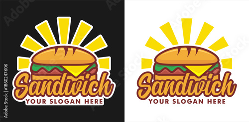 sandwich logo vector illustration bread frachise street food business