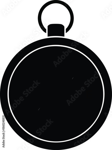 Vector graphic of a compass over a stopwatch. Directional and timekeeping devices. Guidance and planning concept.