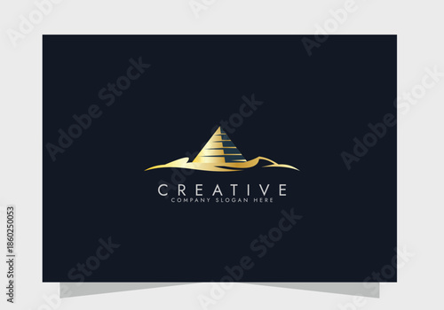 Pyramid logo vector icon design, Creative Branding Pyramids Logo Concept design