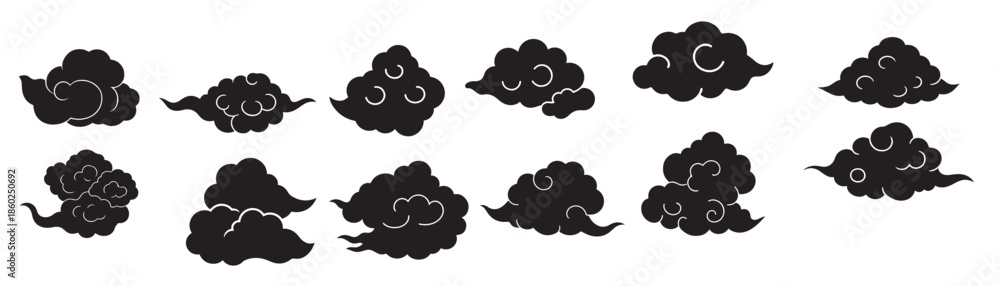 Fototapeta premium eastern chinese cloud silhouette 