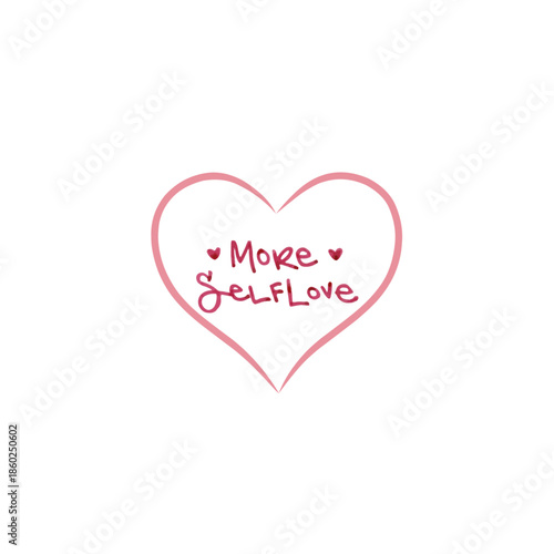 Mental Health and Self-Care Concept: Beautiful Woman Hugging Herself with Hearts and Positive Affirmations for Self-Love and Wellbeing