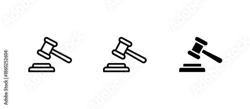 Judge Gavel Icon Vector – Legal and Courtroom Symbol
