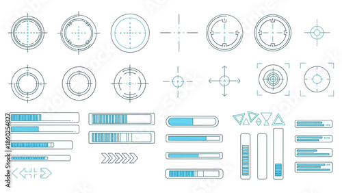 Modern user interface elements for digital design and development projects