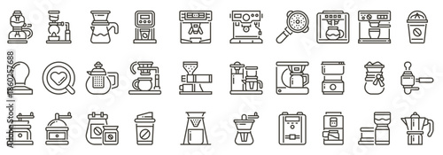 Coffee Equipments , Thin Line and Pixel Perfect Icons