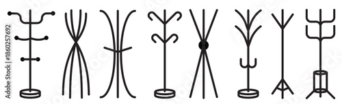 coat stand vector icons