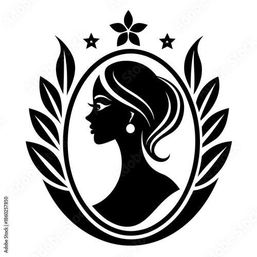 Premium Cosmetic Brand Logo with Feminine Elegant Shapes and Luxury Feel Vector illustration