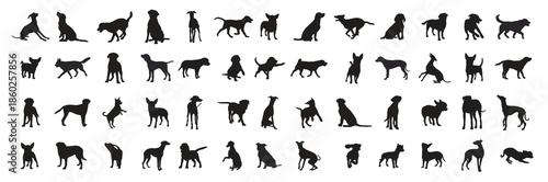 dog silhouette set