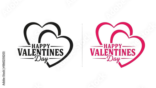 Stylized graphic emblem featuring two intertwined hearts with a loving message, ideal for celebrating romantic sentiments and special affectionate occasions