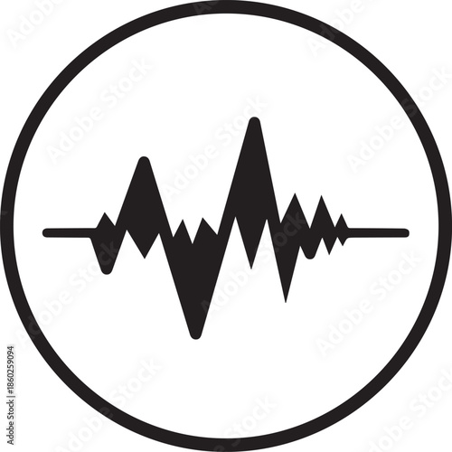 Sound wave logo in circle