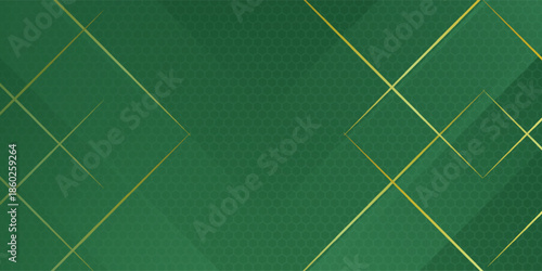 Printbanner background. full color, green gradations and gold lines eps 10