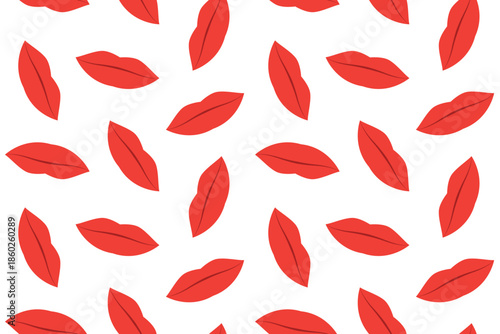 seamless pattern with red female lips, playful and expressive design, perfect for valentine's greeting card, fashion prints, cosmetics branding, packaging, wallpapers, textiles- vector illustration