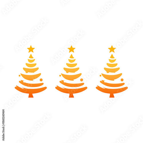 set of christmas trees