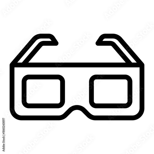 3d glasses line icon