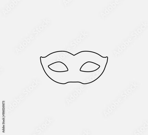 Masquerade Mask icon. Vector illustration, flat design. Line.