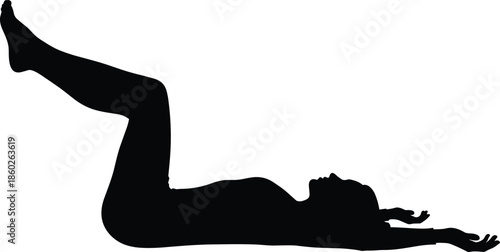 Fitness exercise vector, yoga pose illustration, workout silhouette drawing, core strengthening design, stretching posture art, black and white style, cad sketch