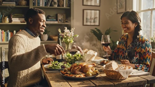 People enjoying dinner together indoors food drink and conversation
