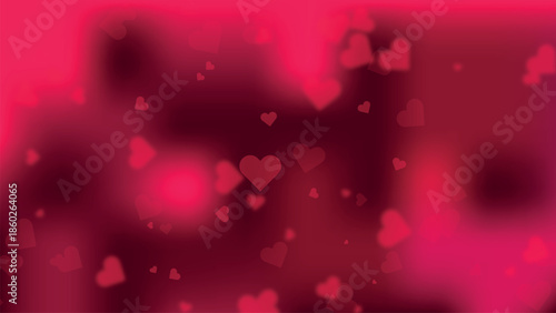Valentine's day love concept with blurred red background and heartfelt emotions