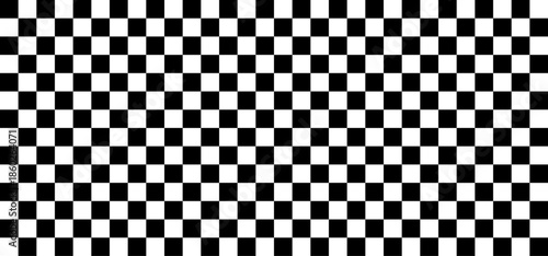 horizontal black and white checked sport or racing flag for background and design