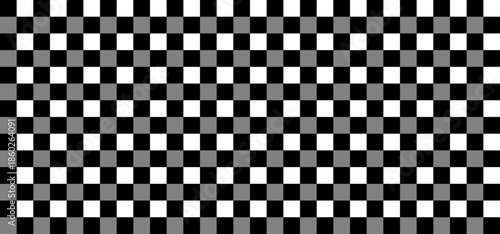 horizontal black and white checked sport or racing flag for background and design