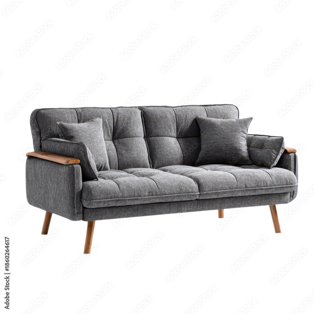 Obraz premium Sofa bed convertible minimal for modern living room isolated on transparent background