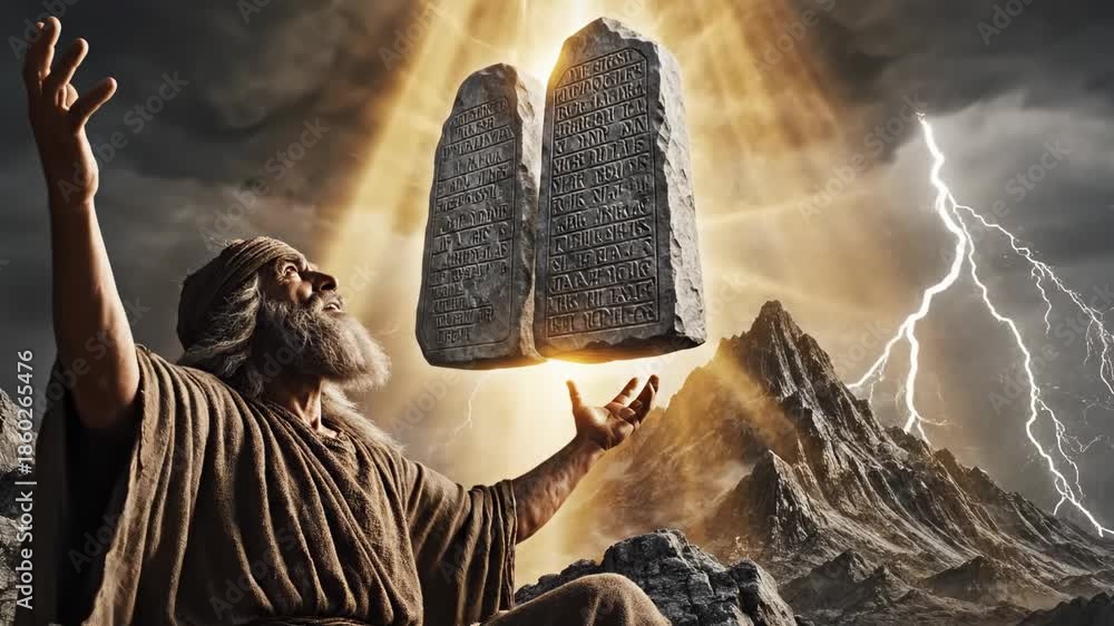 Moses receiving the Ten Commandments second time - Moses Mount Sinai ...