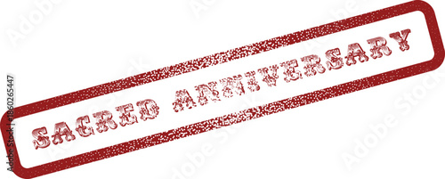 Commemorative SACRED ANNIVERSARY distressed red rubber stamp for special milestones and significant events